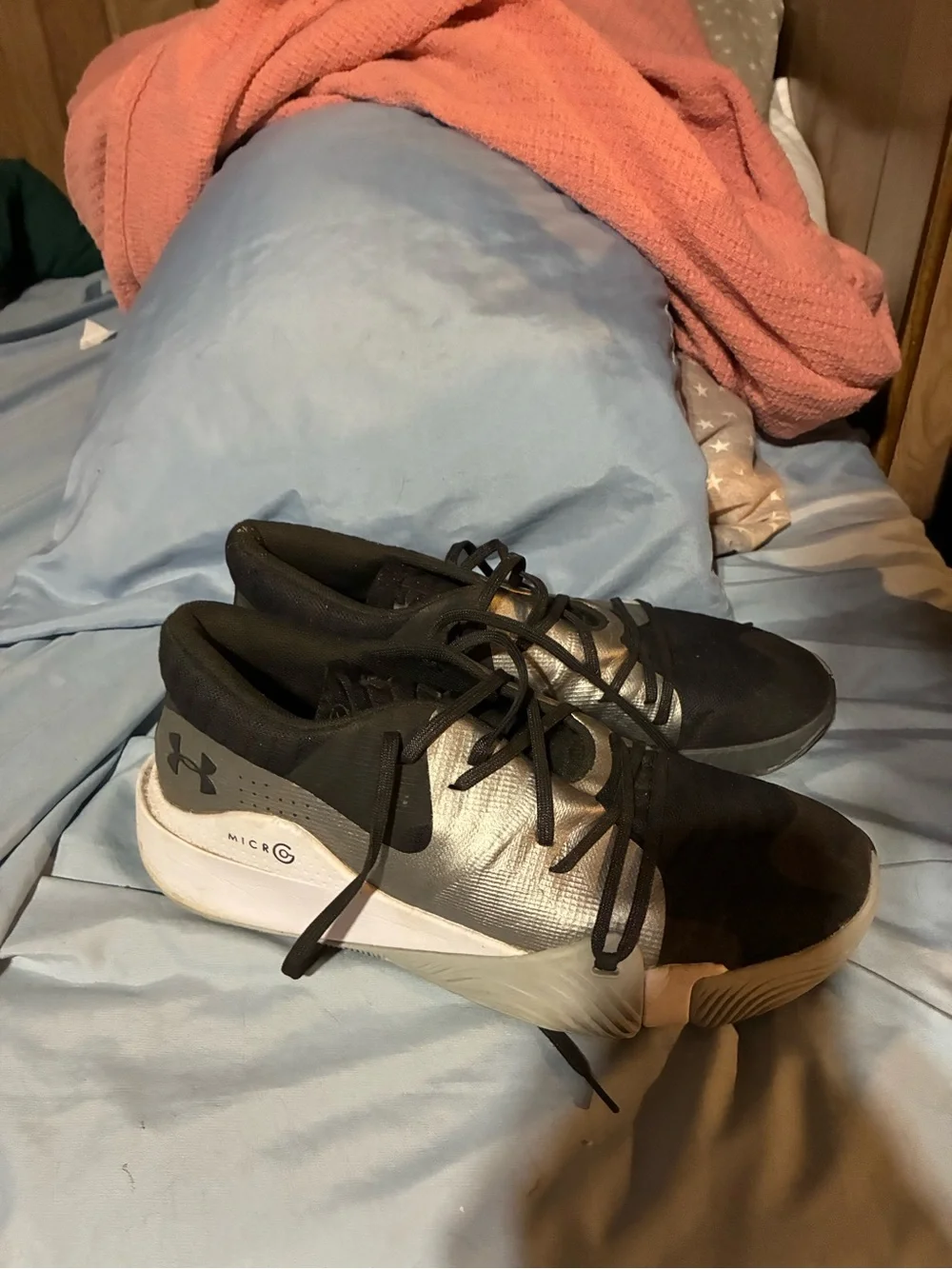 Under Armour Black and Silver Micro G Training Sneakers